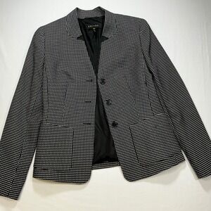 ESCADA Blazer Black & White Checkered Print Career Business Casual Coat